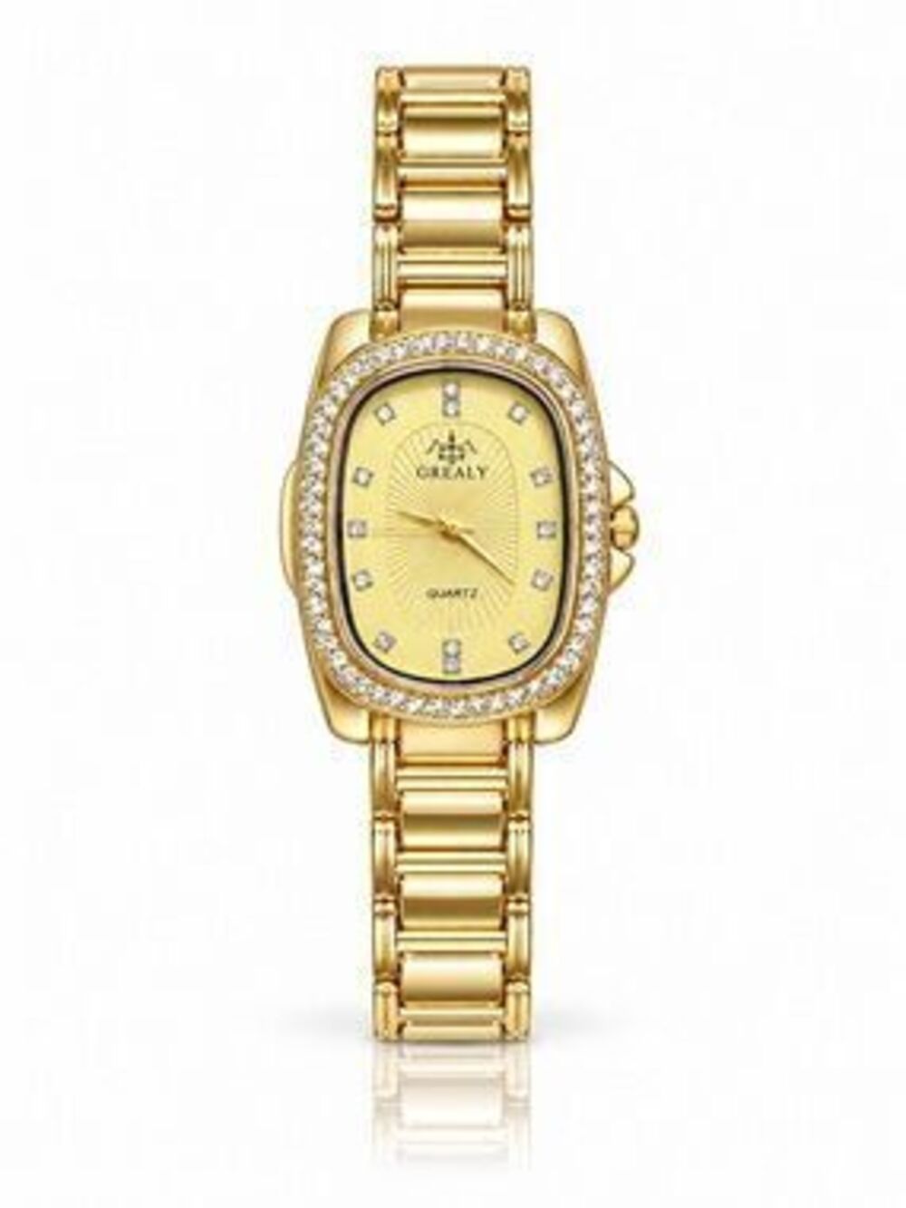 Gold Tone Women's Bracelet Watch with Crystal Accent